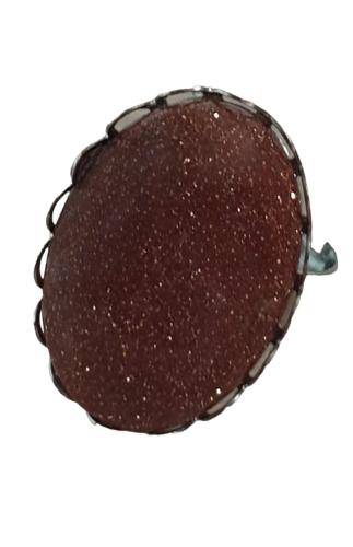 BAGUE MARRON ET PAILLETTES