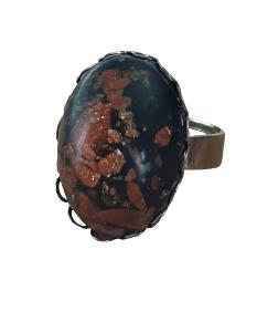 BAGUE MARRON ET FEUILLES